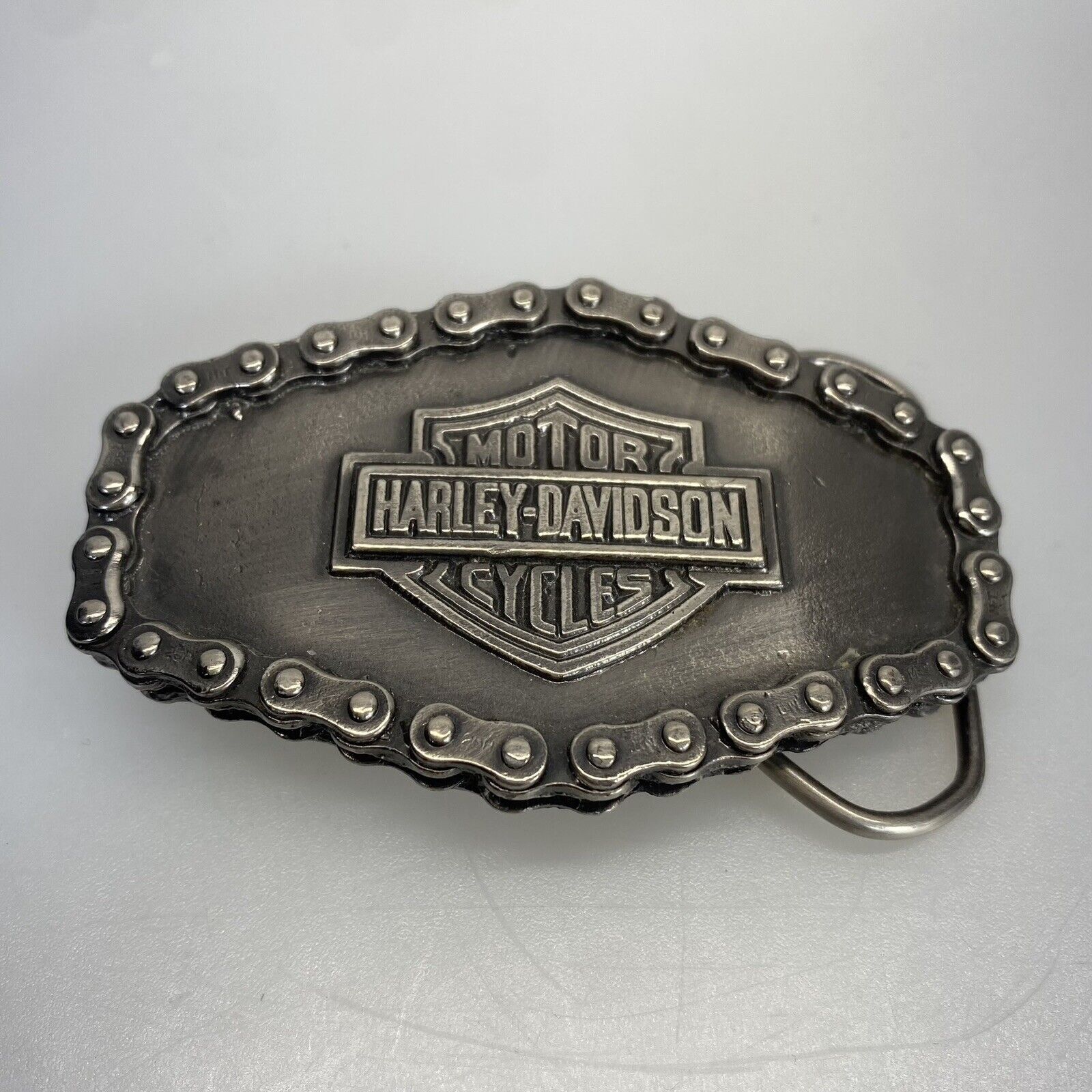 Vintage 1976 Harley Davidson Shield Belt Buckle Motorcycle Chain Serial 615