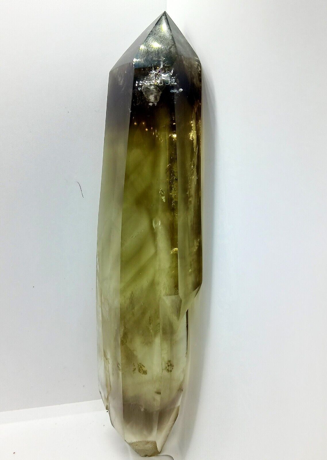 Citrine with phantoms double terminated point smokey Citrine Crystal Inclusions 