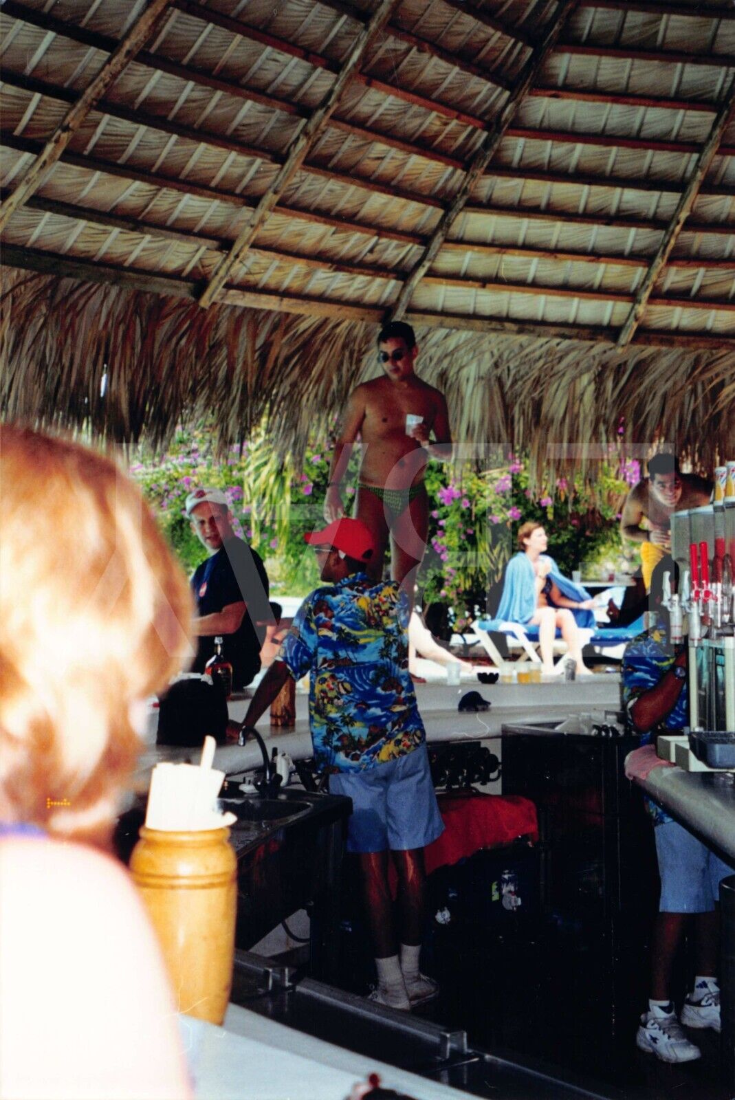 4x6 Found Photo 2000s Man Standing On The Bar Counter Gay Interest H24 #14
