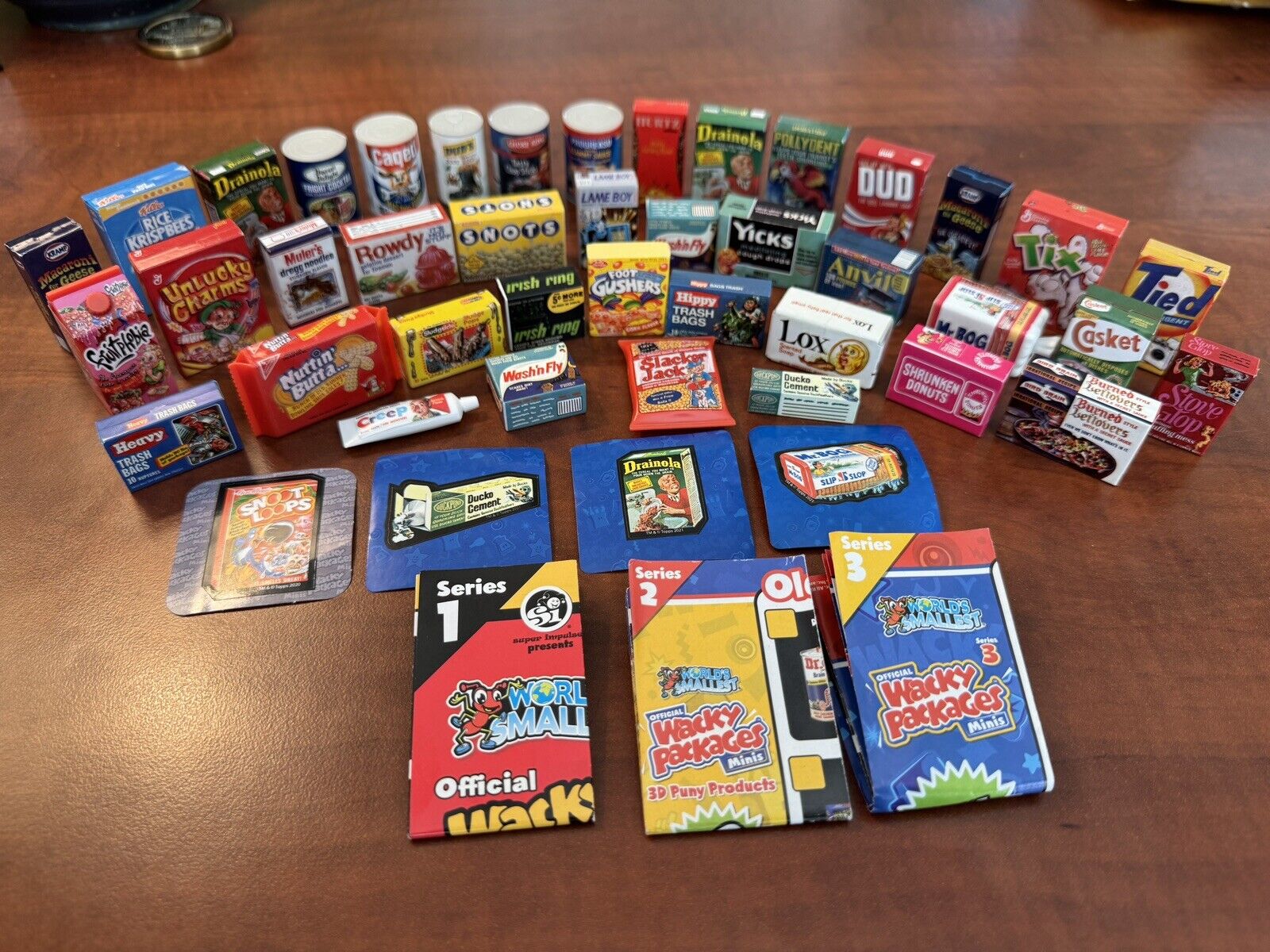 Topps Wacky Packages, 3-D Minis Lot of 40 Series 1, 2 and 3 + MORE