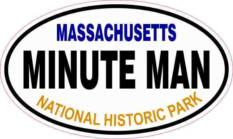5x3 Oval Minute Man National Historic Park Sticker Car Truck Bumper Cup Decal