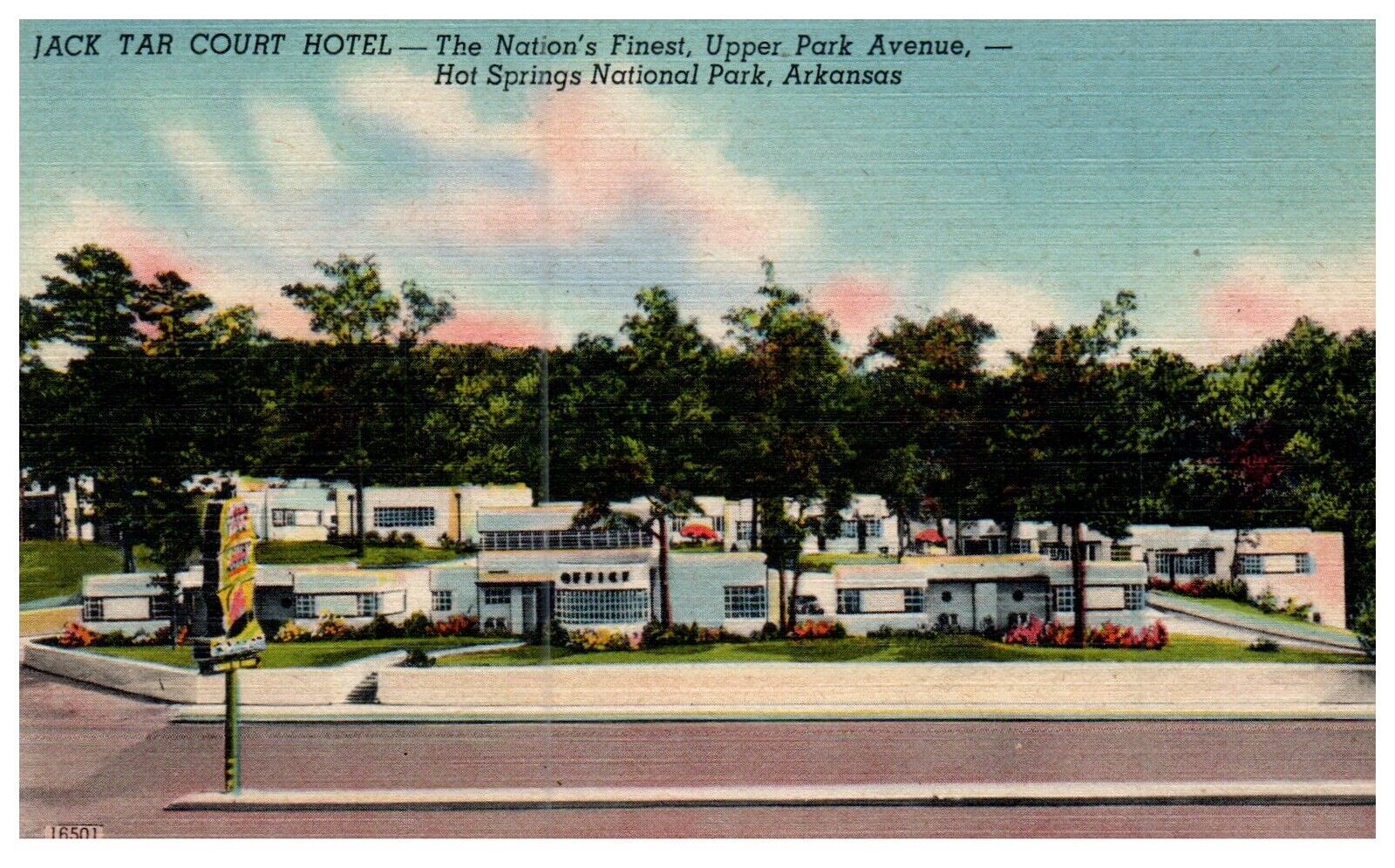 Jack Tar Court Hot Springs, AR Arkansas Motel Adv Vintage Linen Postcard