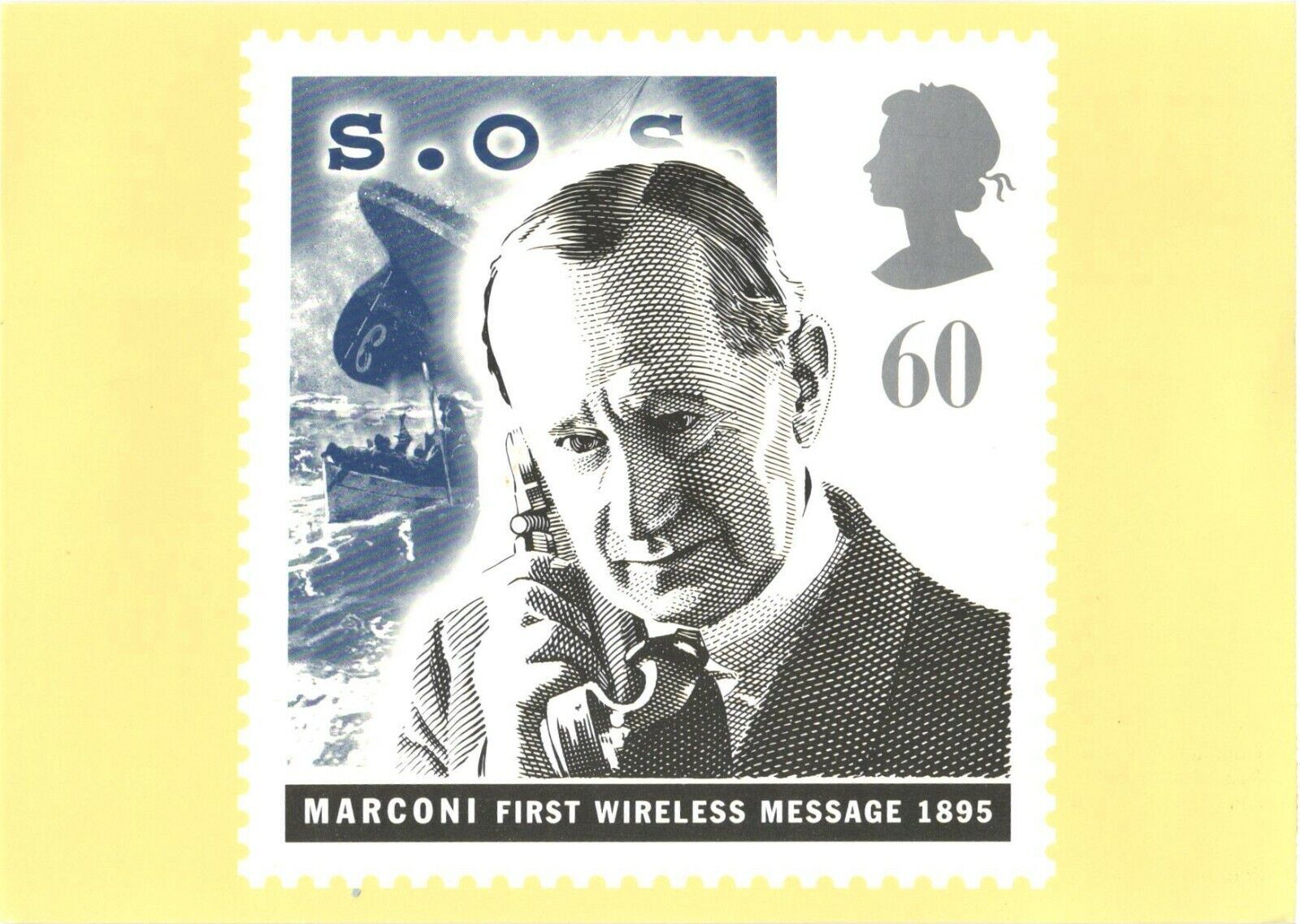 Communications, Marconi First Wireless Message 1895, Stamp, Royal Mail Postcard