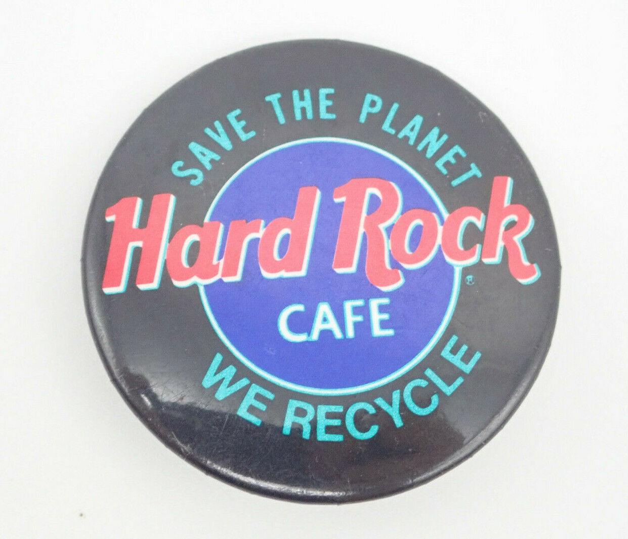Hard Rock Cafe Save The Planet We Recycle Vintage Pin Button