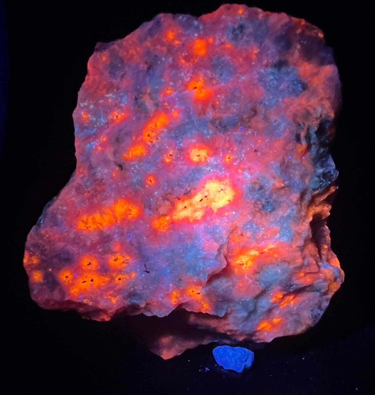 744 Gms Top Fluorescent, Phosphorescent Hackmanite Crystals On Matrix From @AFG
