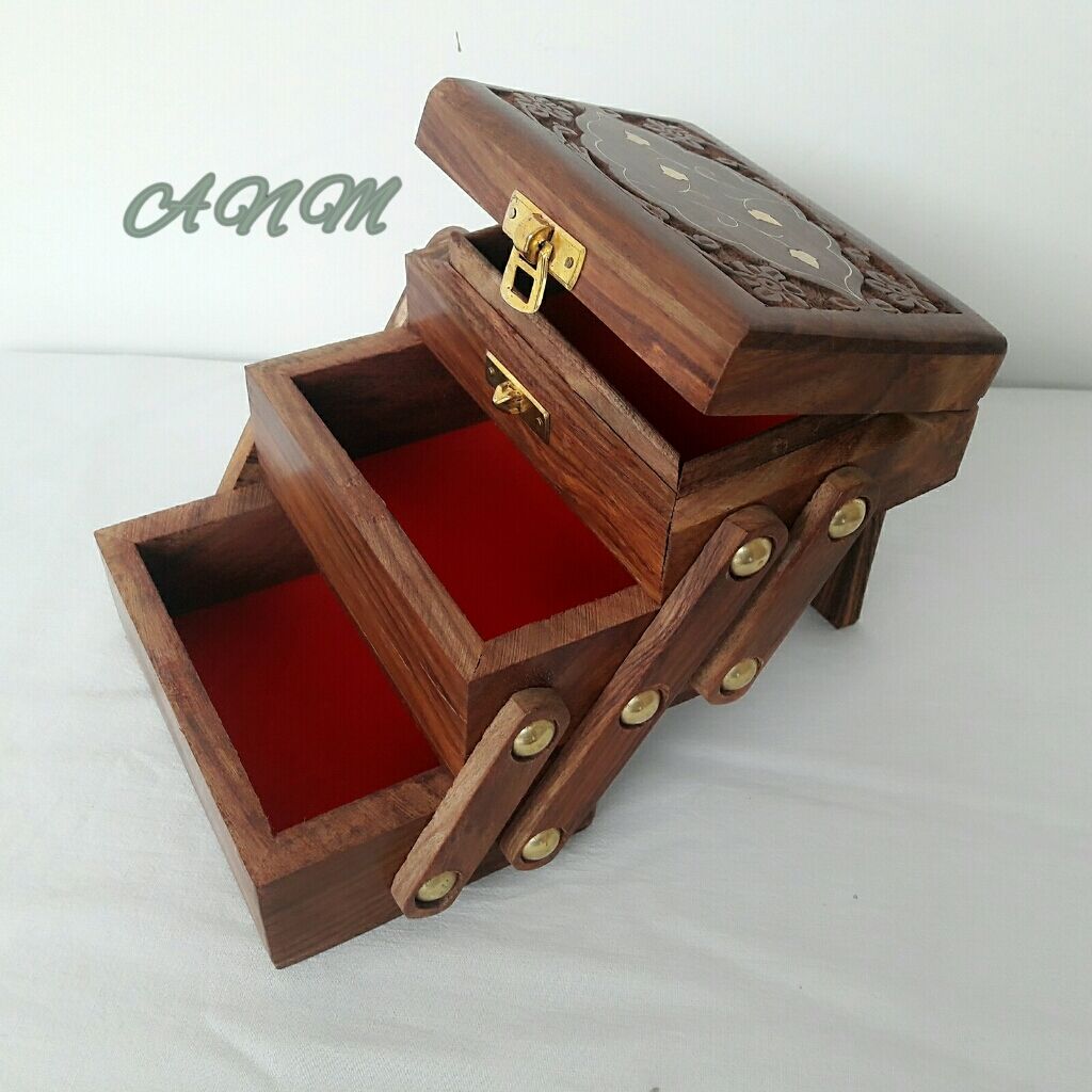 Antique Wooden Box Beautiful Style Vintage Collectible Decorative Gift Item