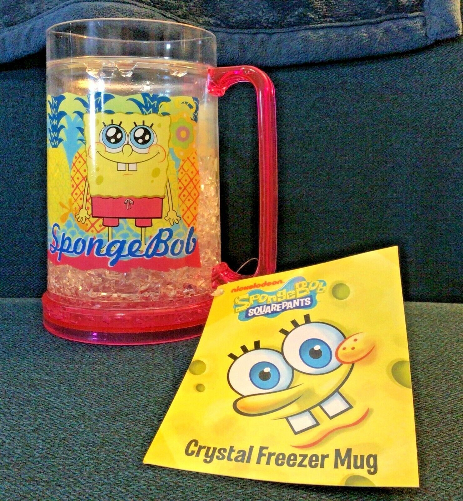 2012 Nickelodeon SpongeBob SquarePants Crystal Freezer Beer Mug Cup Glass 16oz