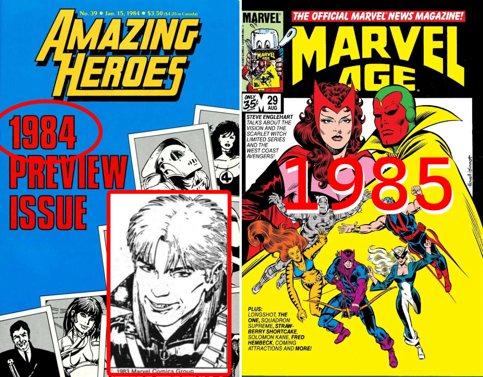 Amazing Heroes #39 1st Preview Longshot 1.5 YEARS before #1 OR Marvel Age 29
