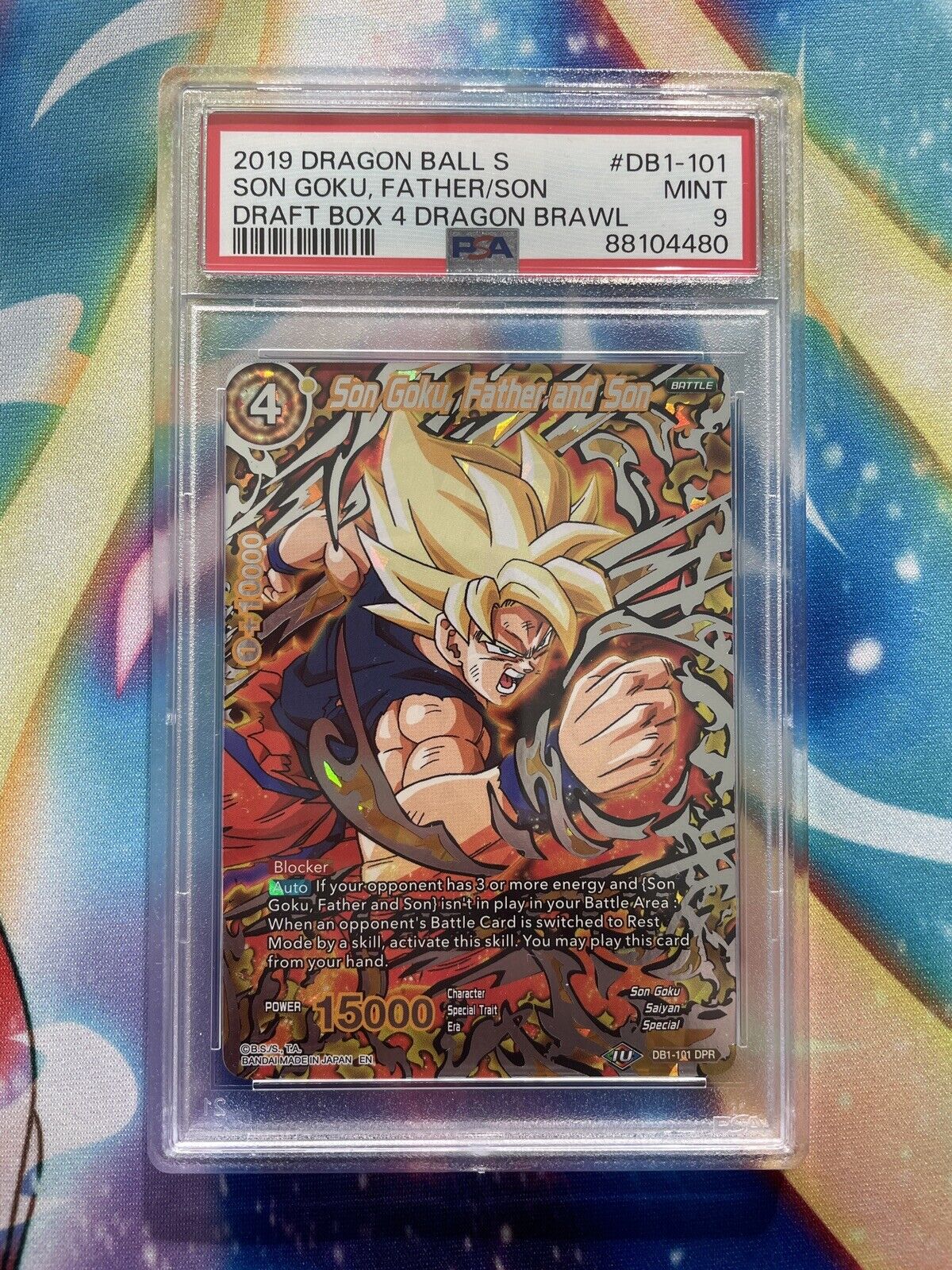 Son Goku Father and Son DPR PSA 9 Mint | DBS Draft Box 4 Dragon Brawl DB1-101