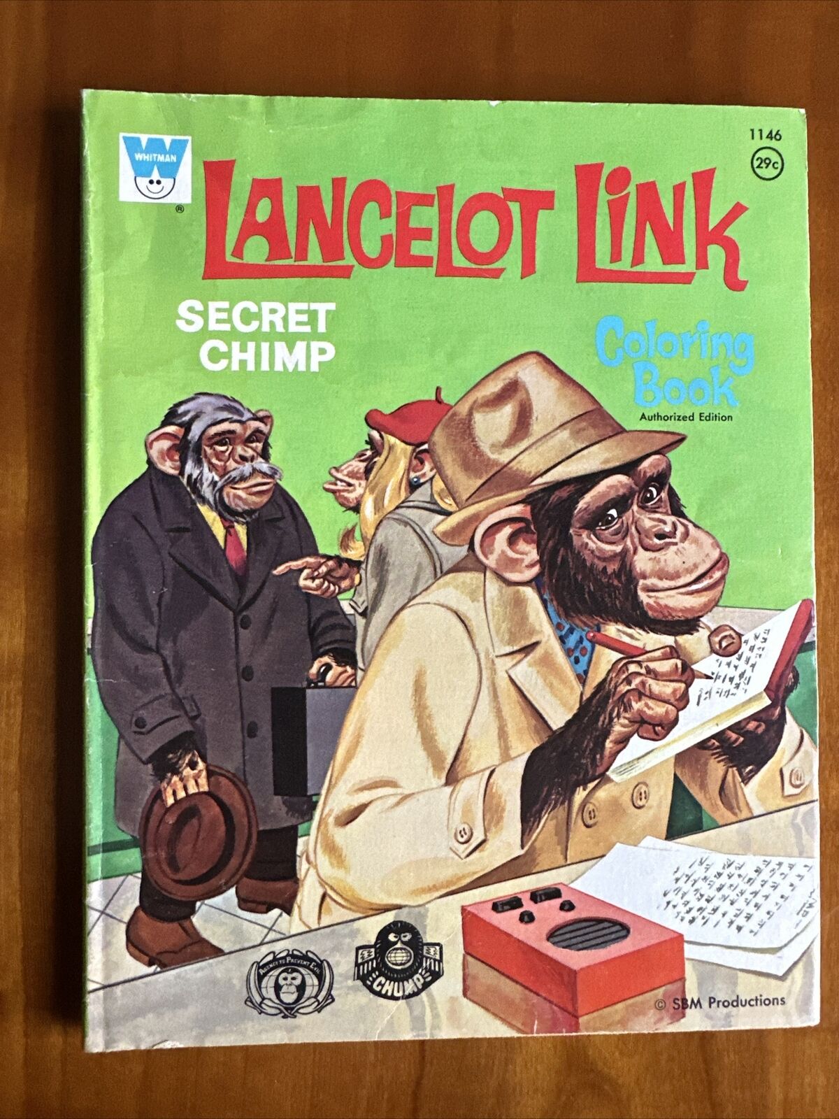 Lancelot Link secret chimp coloring book man 1971 vintage Whitman Kids Book