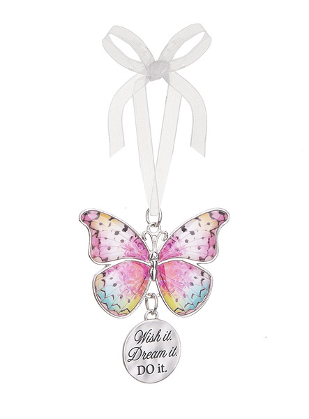 Ganz Butterfly Ornament/ Car Charm Wish it Dream it DO it.  USA
