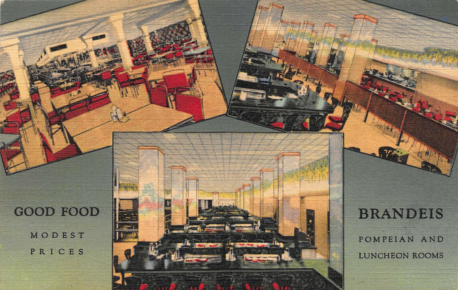 Brandeis Restaurants, Omaha, Nebraska, Early Linen Postcard, Unused 