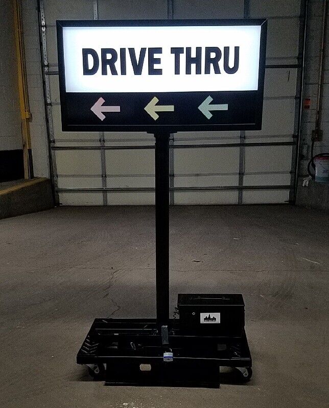 Drive Thru Sign, Directional Lightbox signs, Enter & Exit, Parking, 