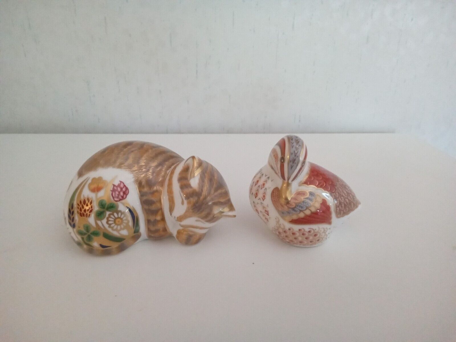 Royal Crown Derby Figurines Paperweight English Bone China Set of 2