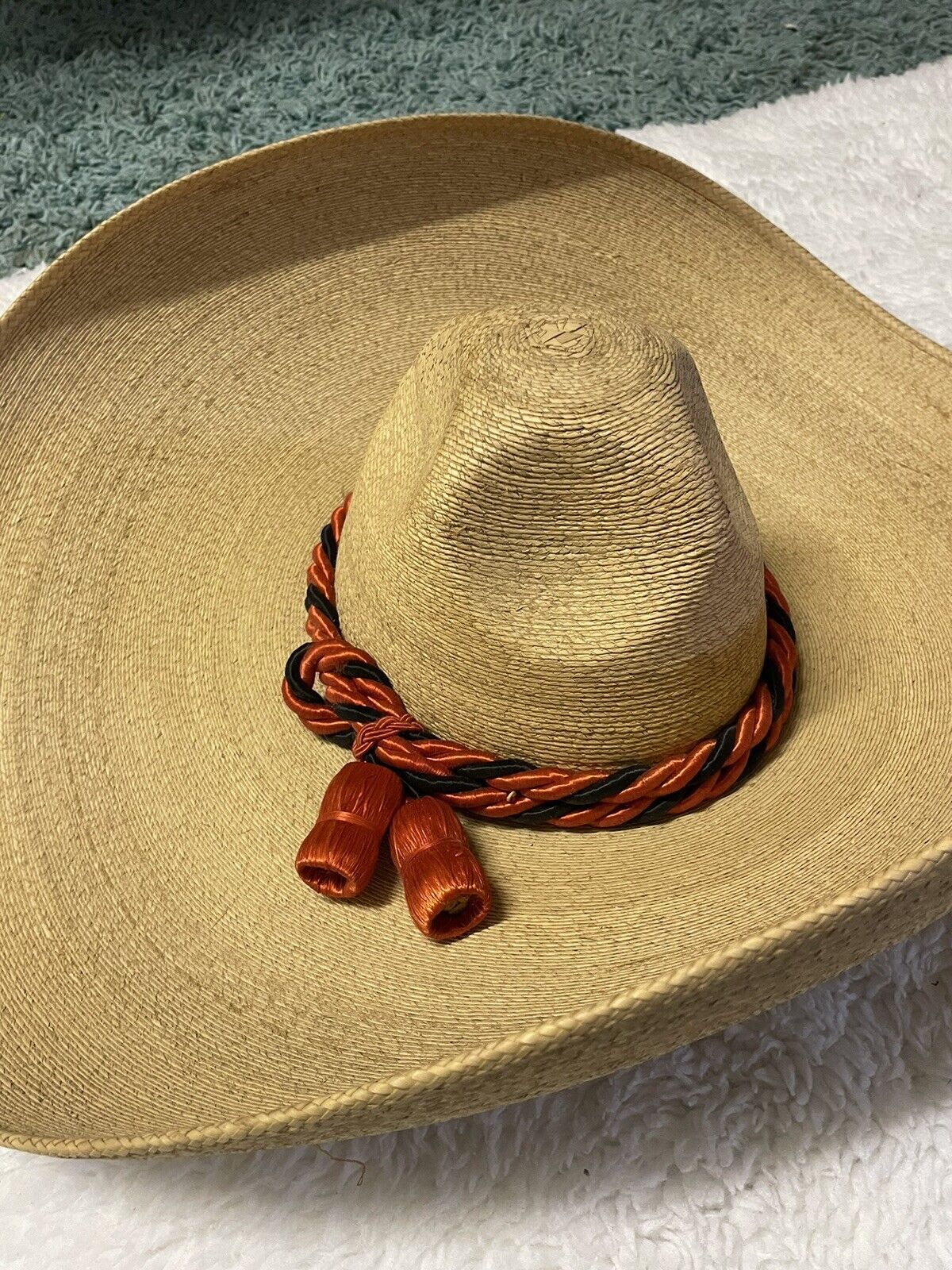 VTG 40's Emiliano Zapata 115 Mexican  Sombrero De Trenza LA GUADALUPANA 21”