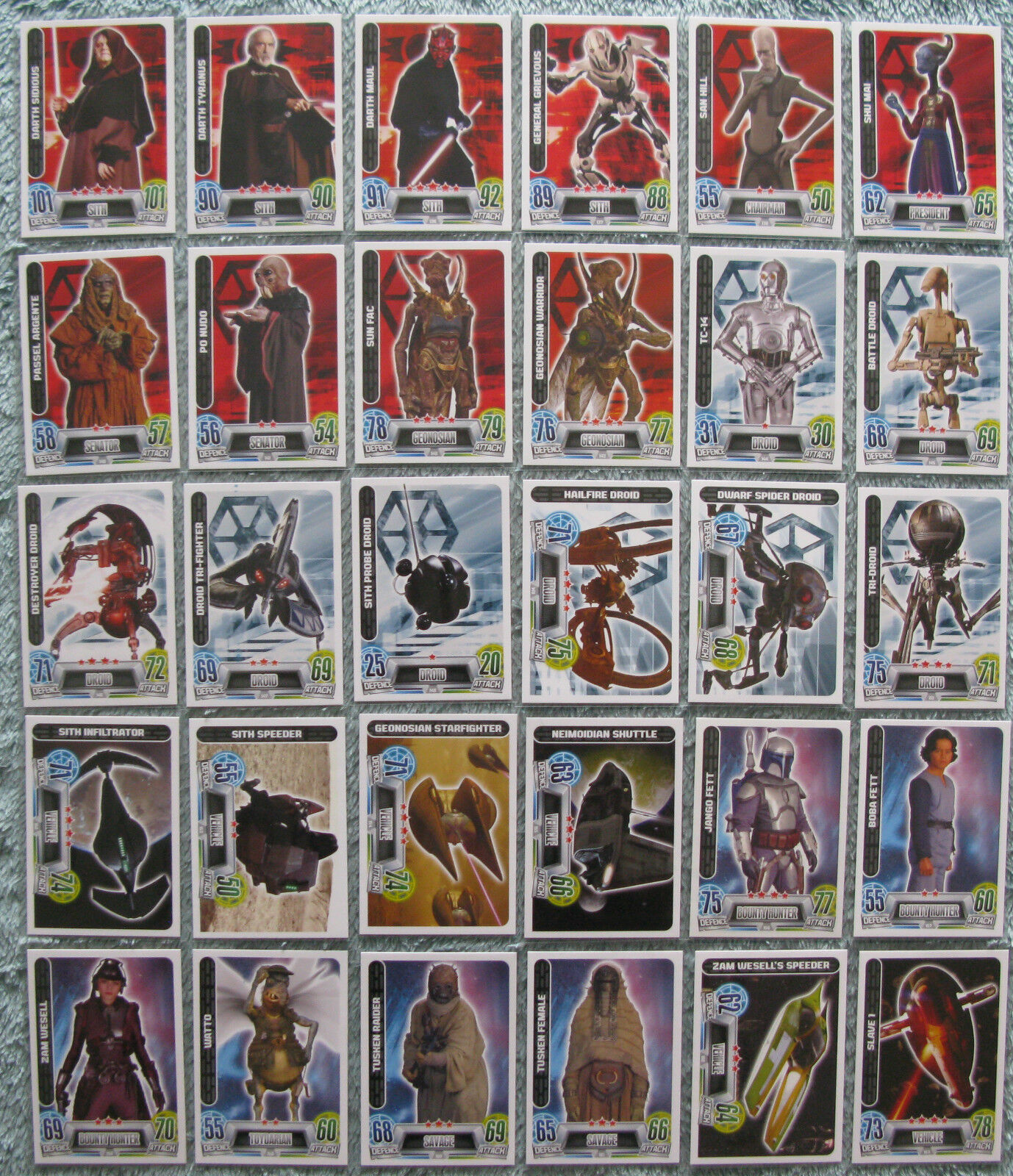 Star Wars Force Attax Choose One Movie 2 Card (Part 6/11, #134 - 163)