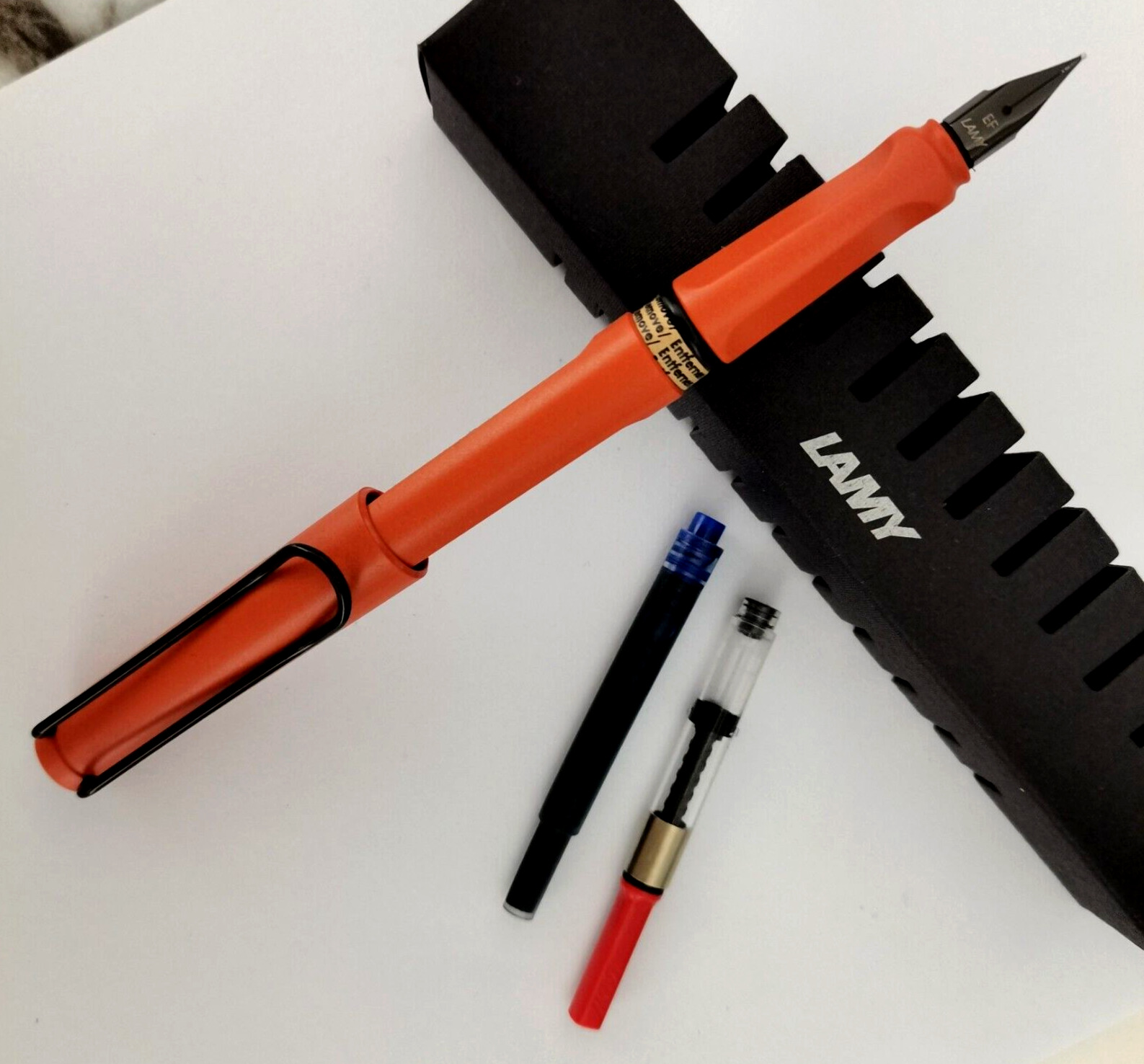 LAMY Fountain Pen Limited Safari Extra Fine Nib Orange With Box #O8858