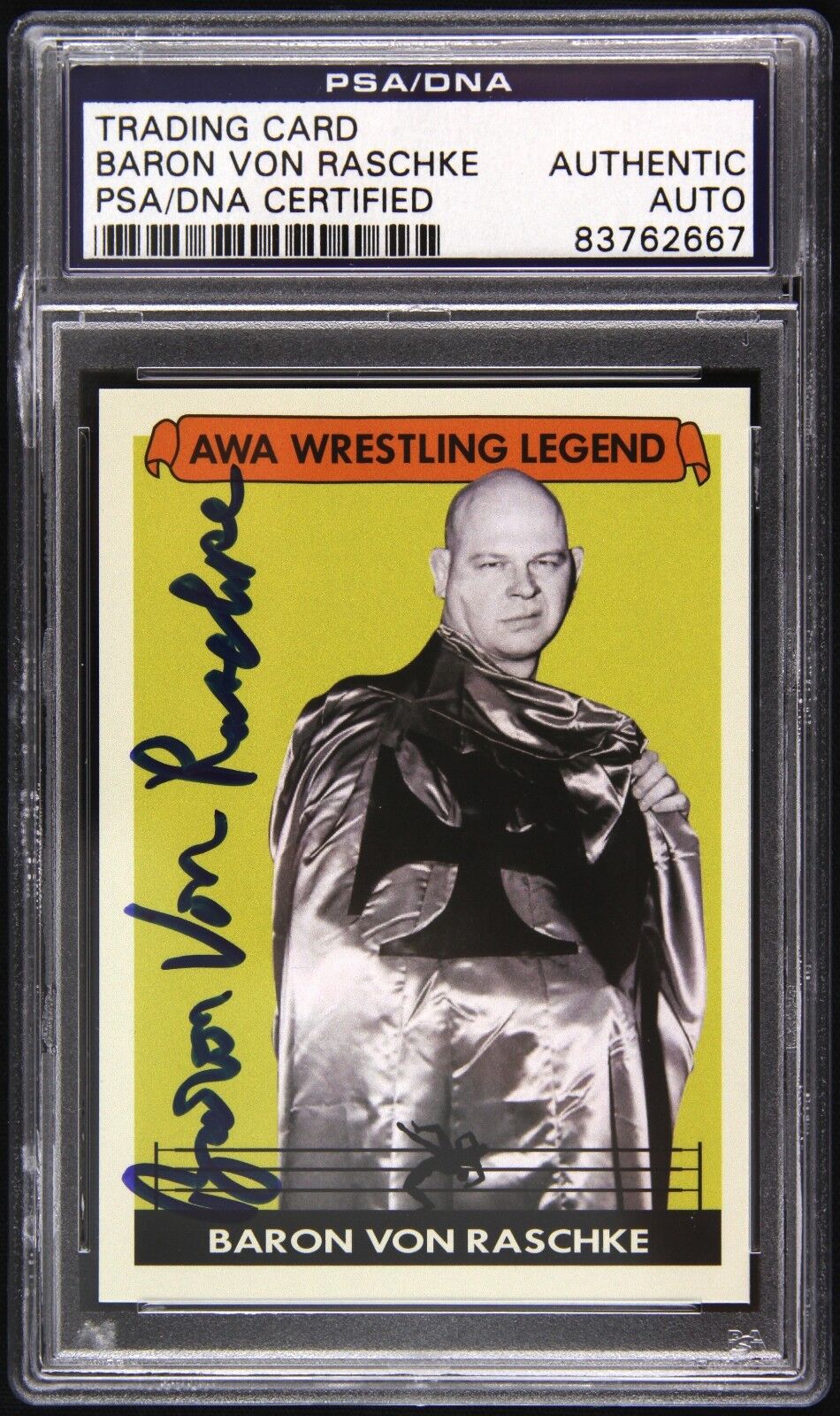 Baron Von Raschke AWA Wrestling Legend Signed LE Trading Card (PSA/DNA Slabbed)