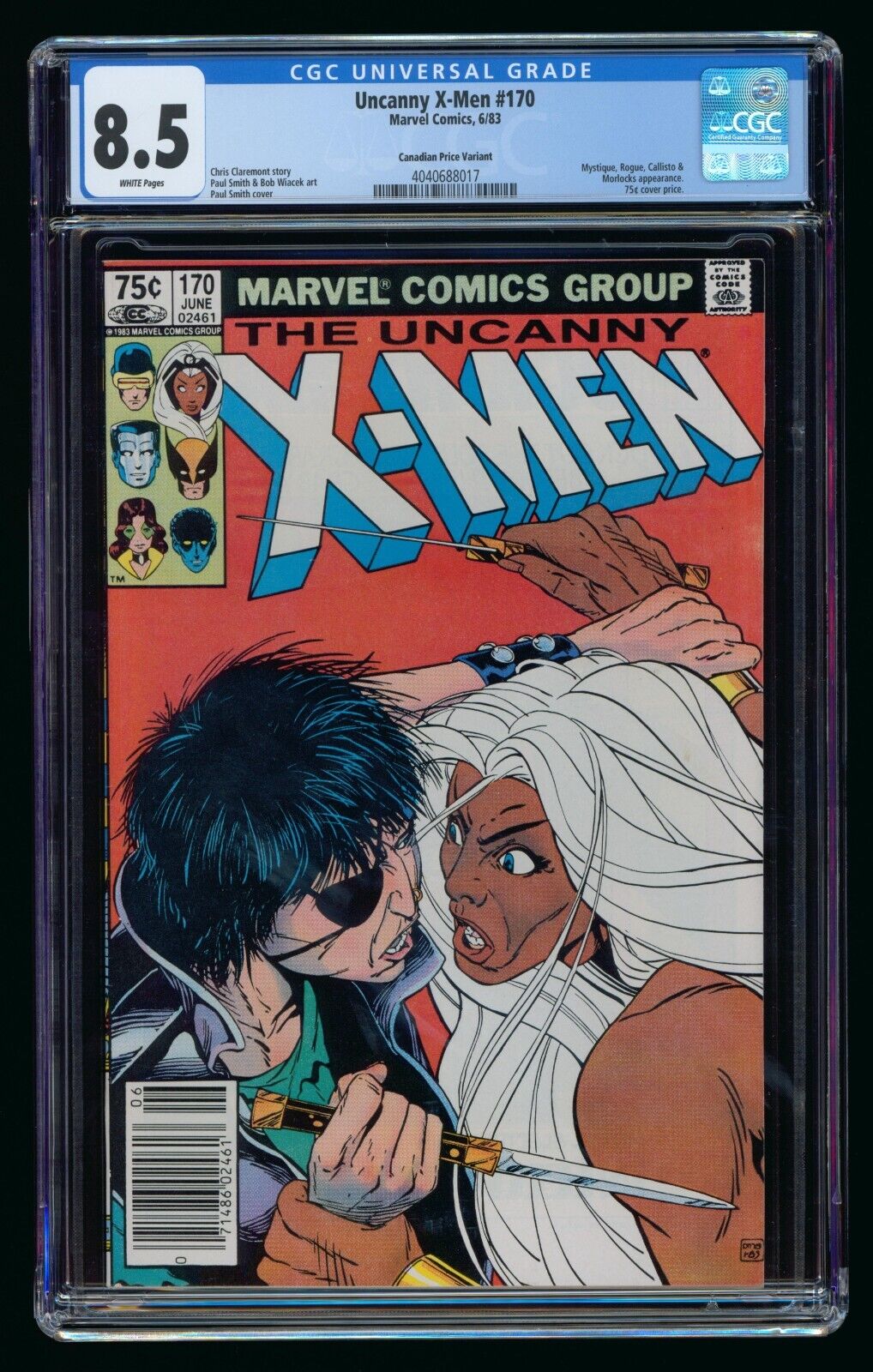 X-MEN #170 (1983) CGC 8.5 CANADIAN PRICE VARIARNT CPV WHITE PAGES