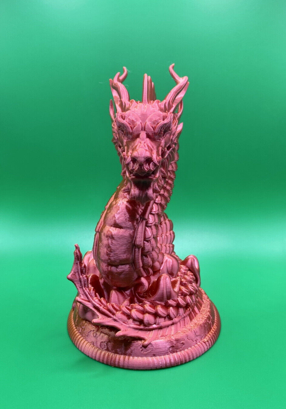 3D Printed Dragon Paintable Plastic Filament 7 Inches Tall