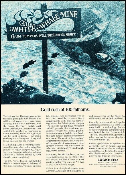 1966 Lockheed White Whale Mine Vintage Advertisement Print Art Ad J101