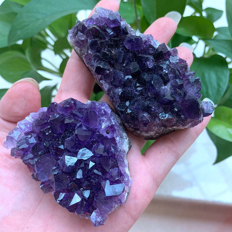 Natural Purple Amethyst Druzy Geode Rock Quartz Crystal Cluster Gemstone Healing