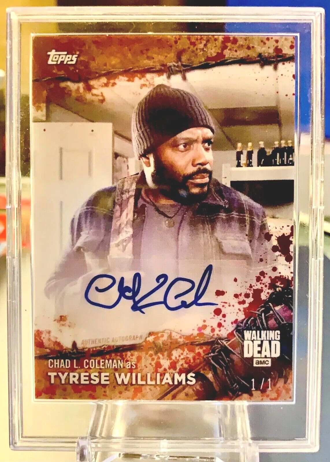 Topps Walking Dead On Demand Chad L Coleman/Tyreese Williams Auto Blood 1/1 SSP