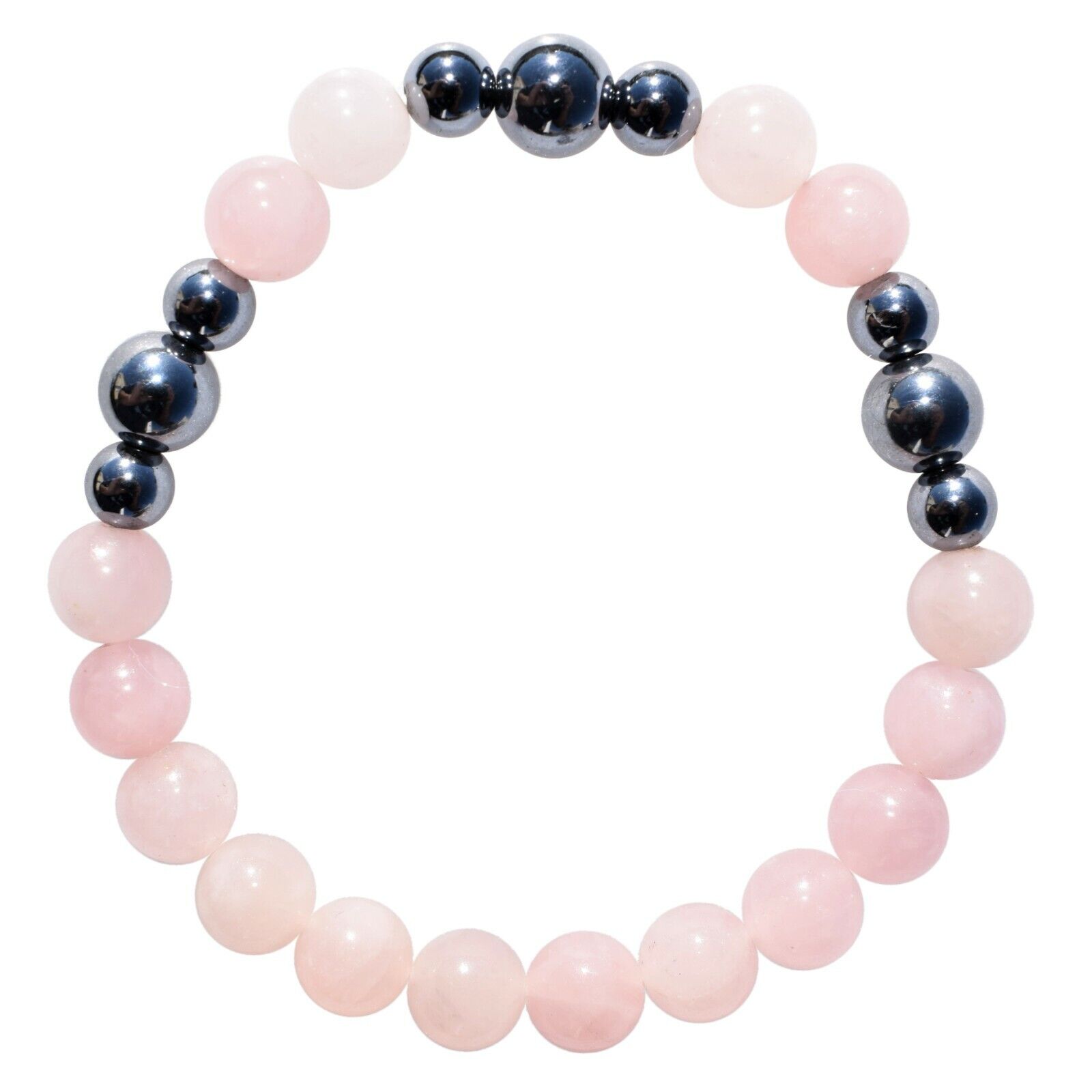Premium CHARGED Rose Quartz + Terahertz Quantum Wave Beads Bracelet + Selenite