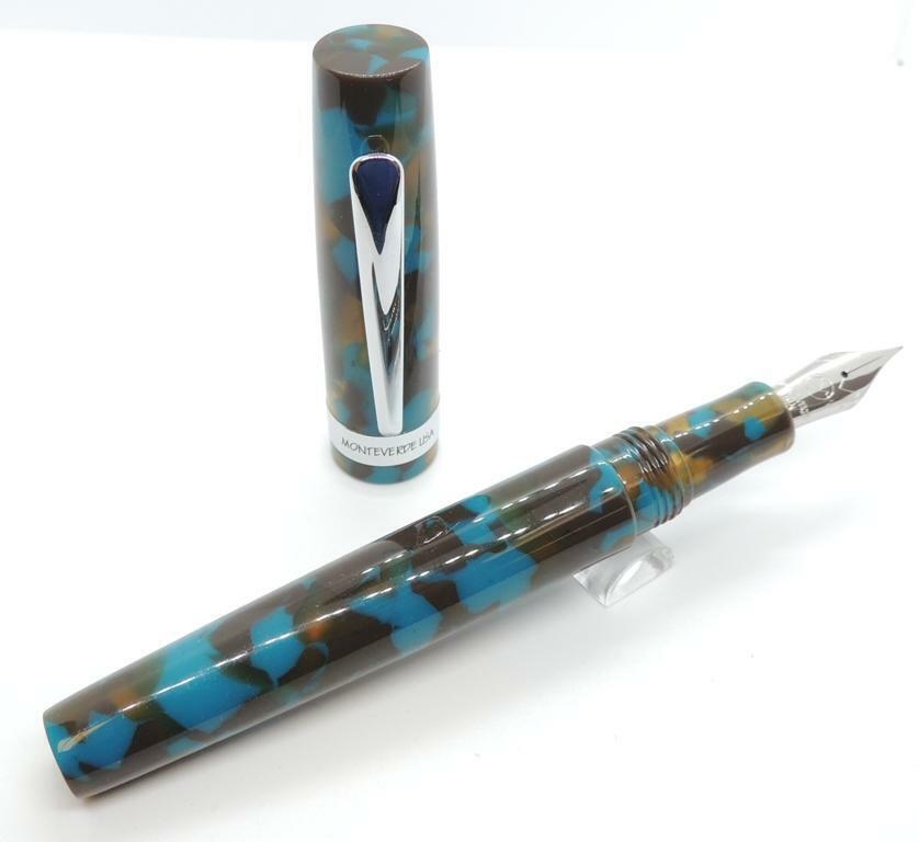Monteverde Giant Sequoia Fountain Pen, Southwest Blue Brown, New In Box