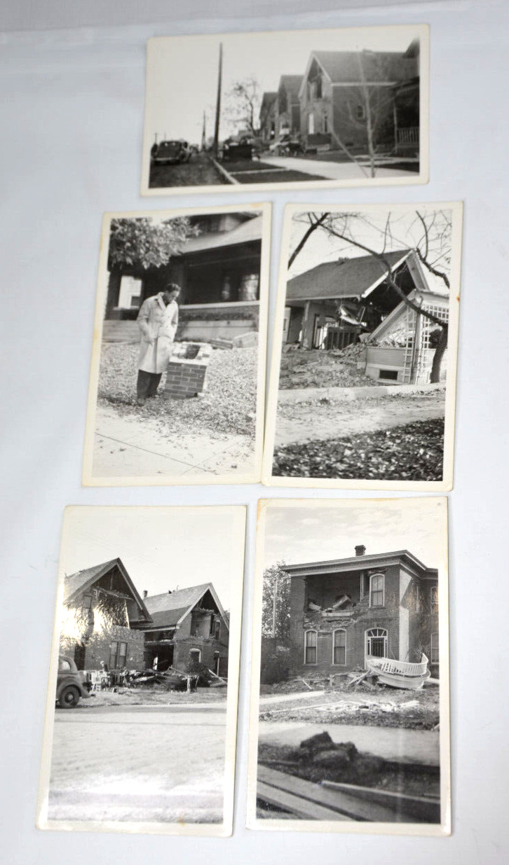 Wrecked Homes Helena Earthquake Photo Lot of 5 1935 MT Belongings on Street Vtg