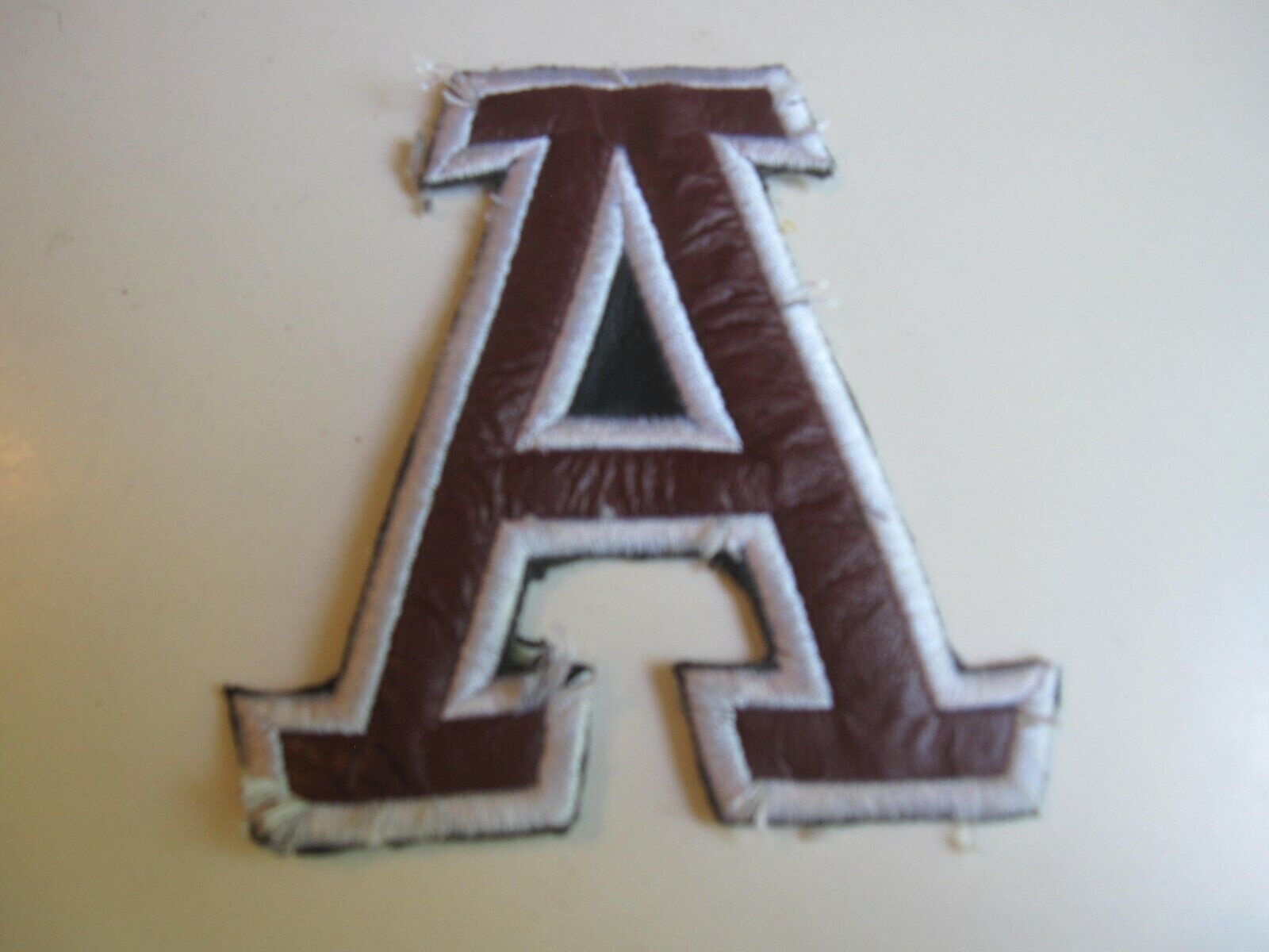 Vintage Capital Letter A with Faux Leather Patch BIS