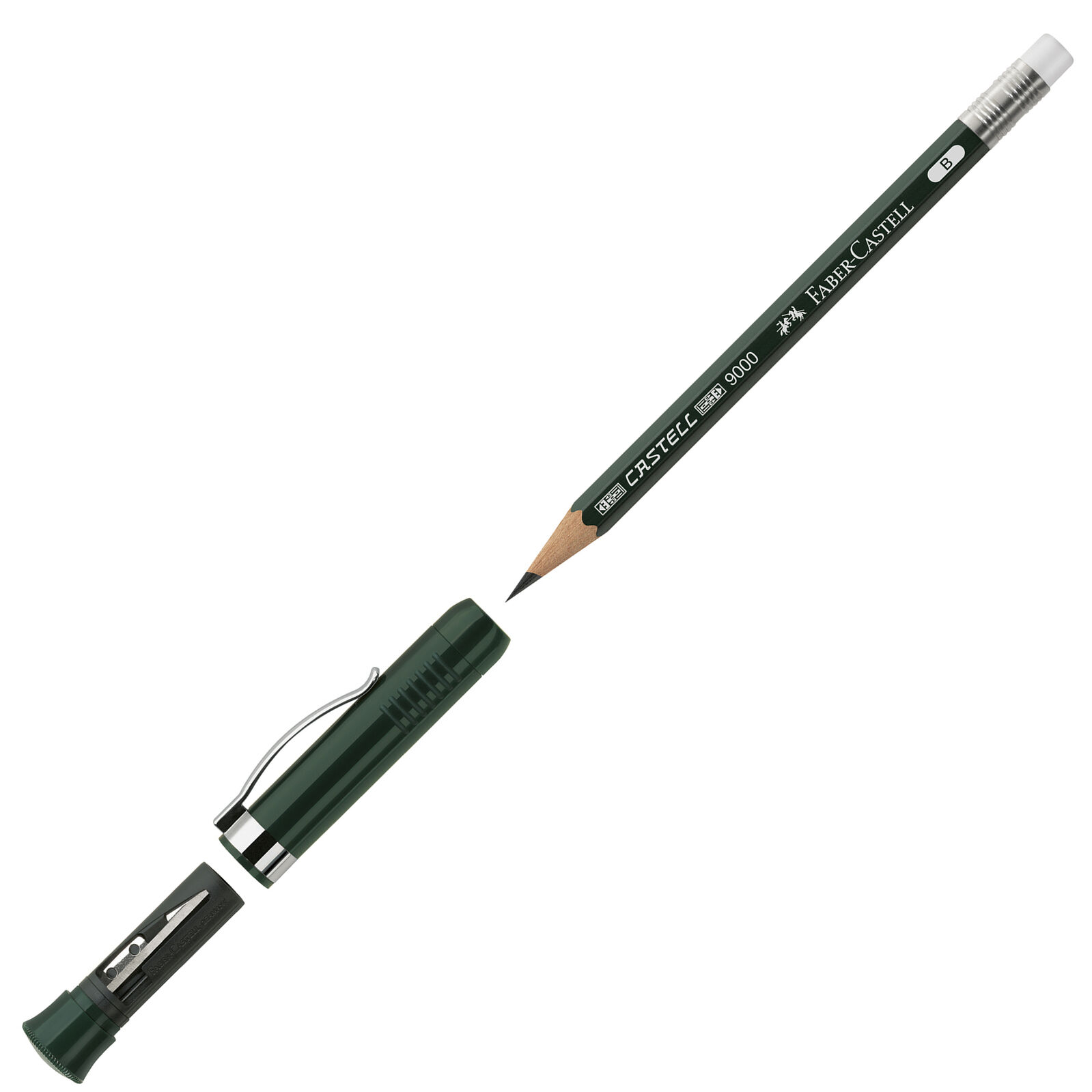 Faber-Castell Perfect Drawing B Pencil 9000 with Sharpener  - FC119037 - New