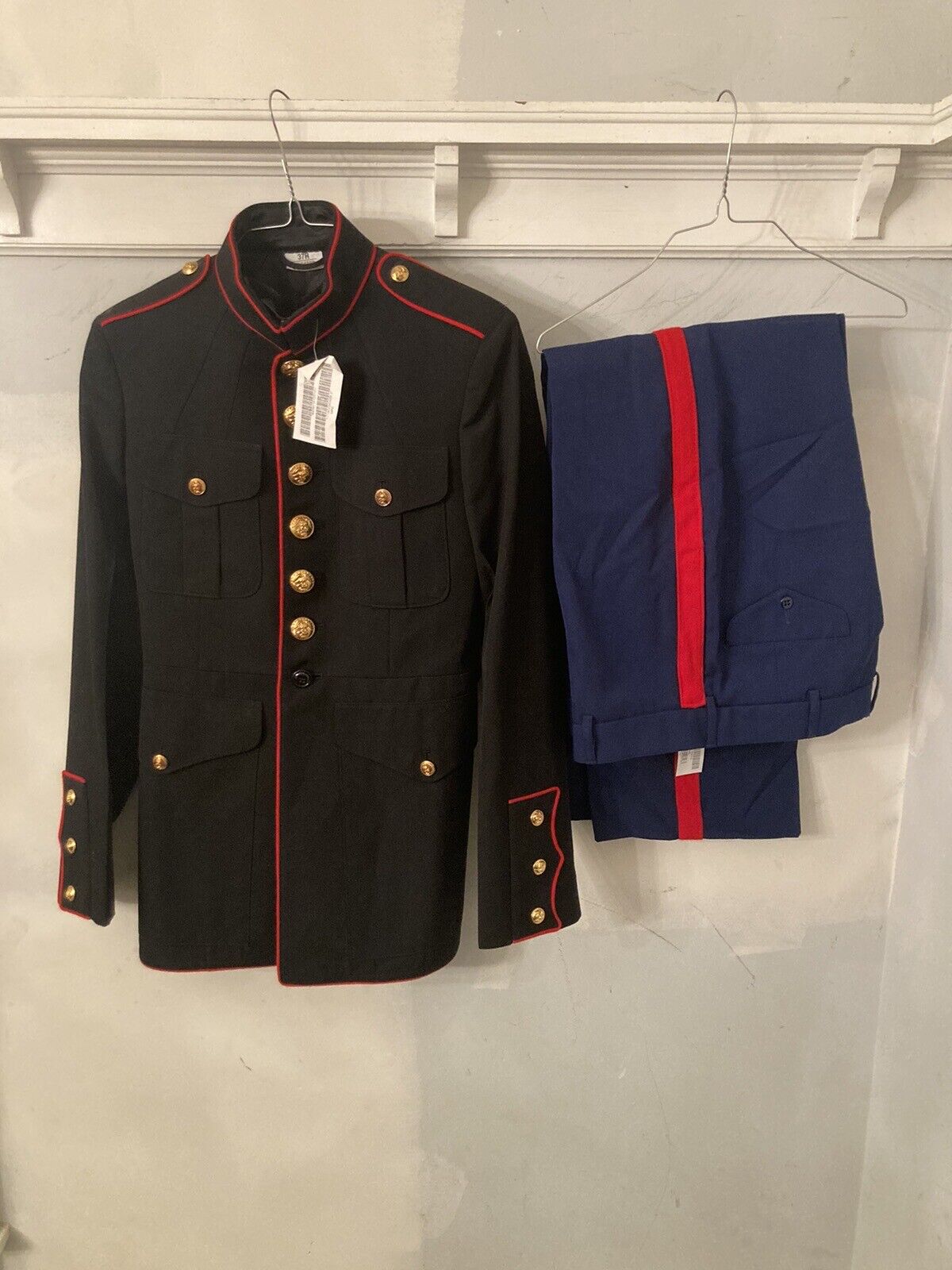 USMC US Marine Corps Dress Blues Uniform Mens Coat 37R Pants 36x30 Authentic