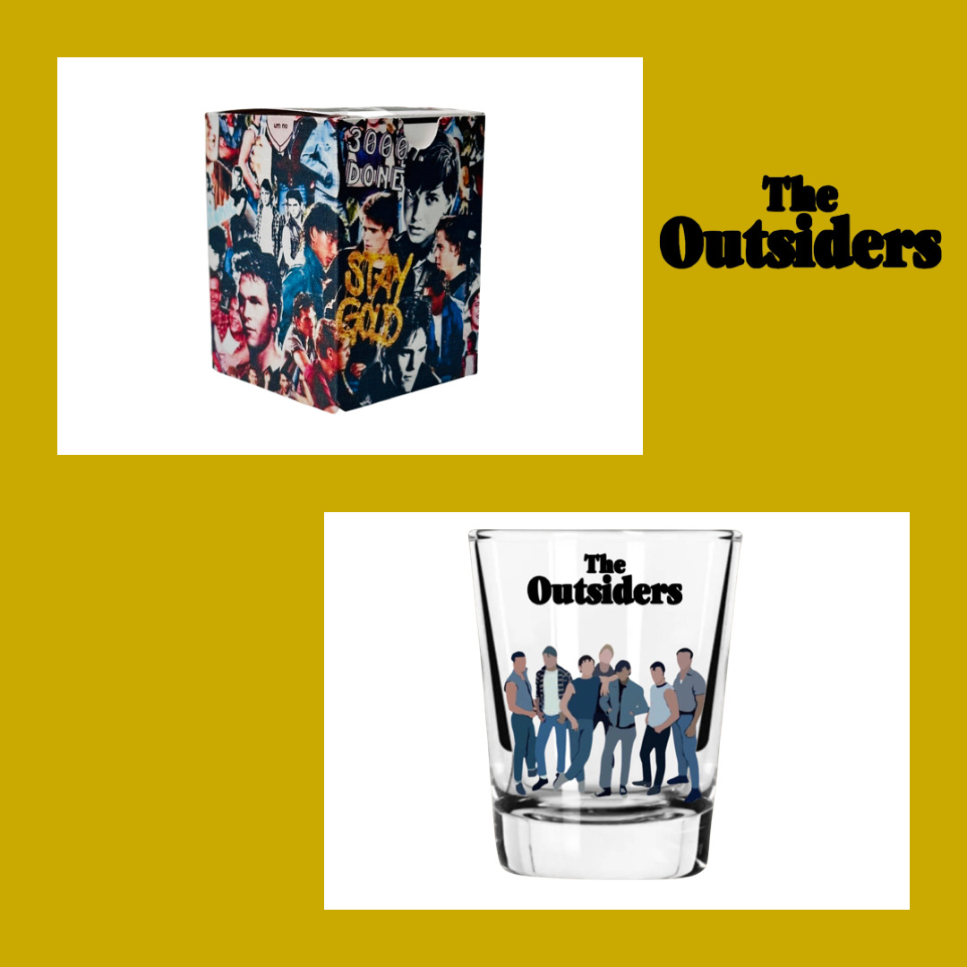 80's The OUTSIDERS, SHOT GLASS/GIFT BOX SET OF 8
