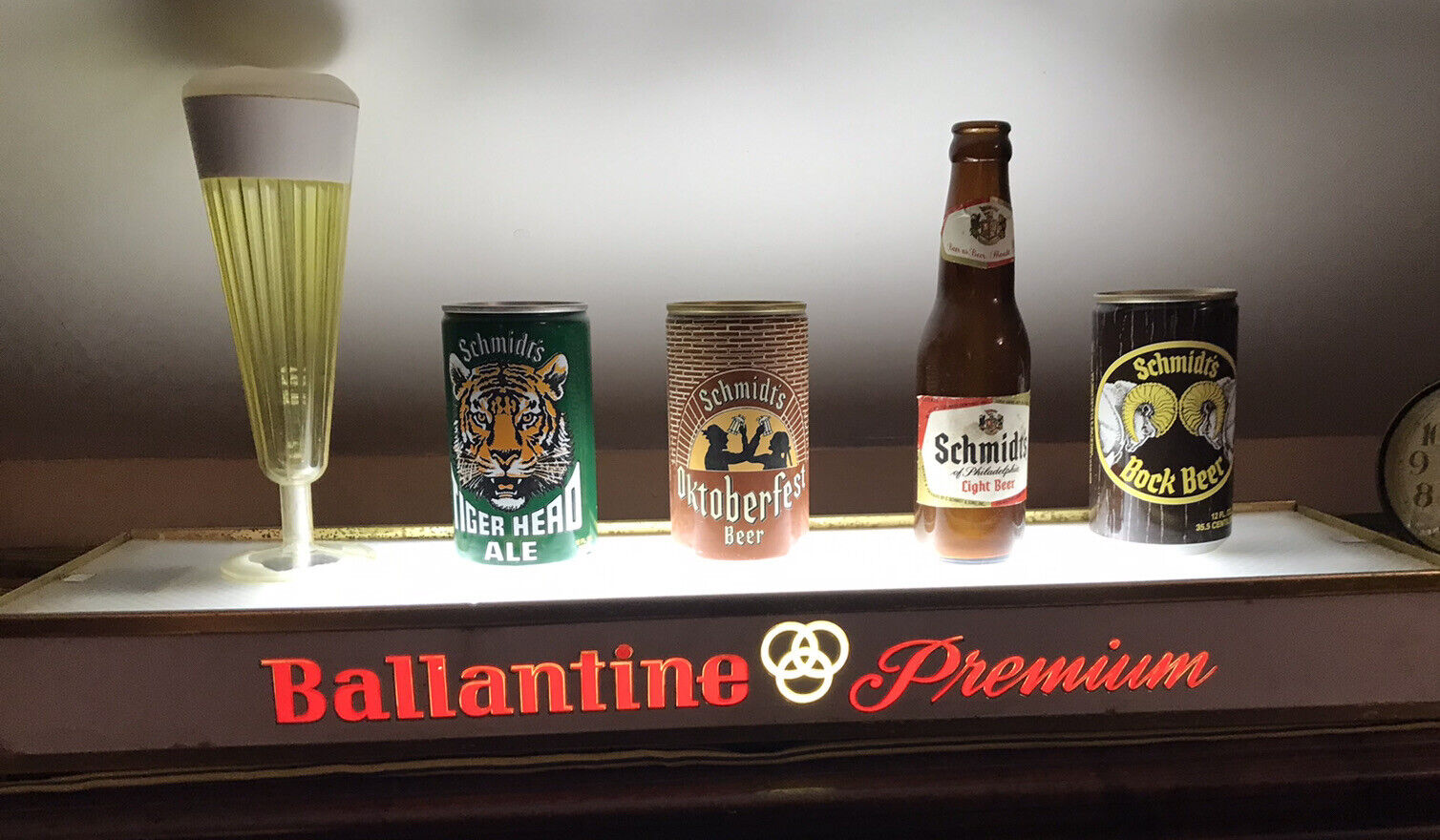 “BUBBLER”  2 SIDED Vintage 60's Ballantine Premium Beer Ale Motion Illuminated