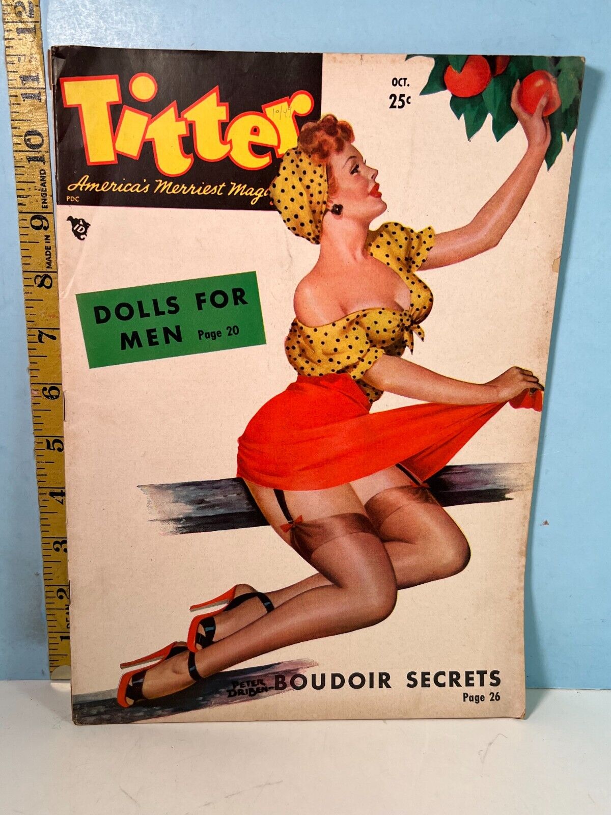 Oct. 1949 No. 2 Titter Magazine Peter Driben Pinup Art Cover RARE ISSUE