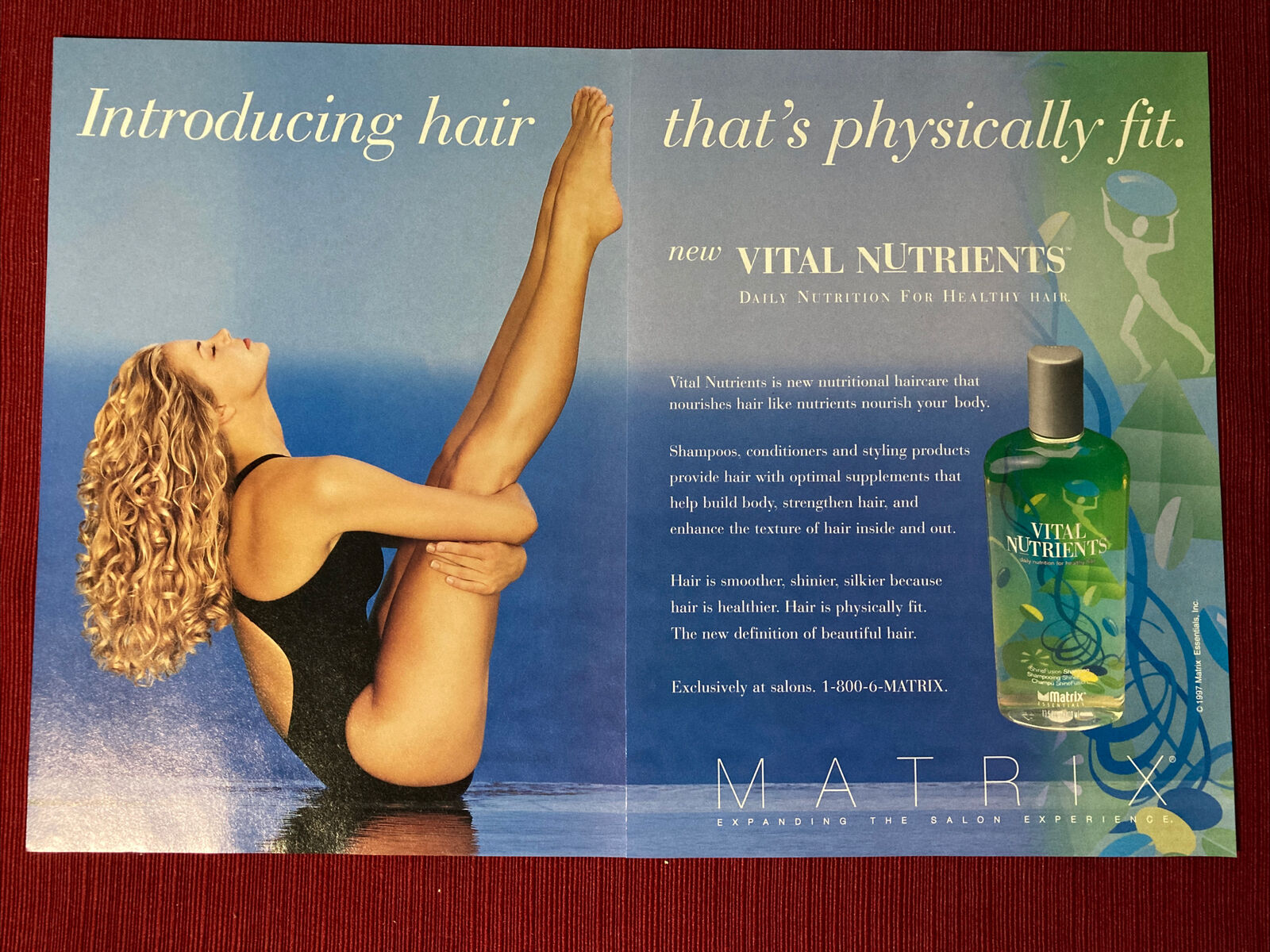 Vital Nutrients by Matrix Sexy Woman 2-page 1997 Print Ad - Great to Frame
