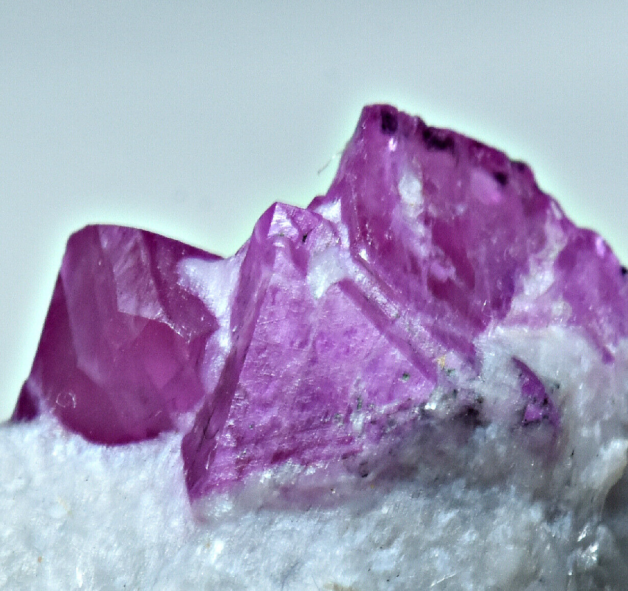 46 CT Well Terminated Natural Ruby Crystals Bunch On Matrix From Afghanistan