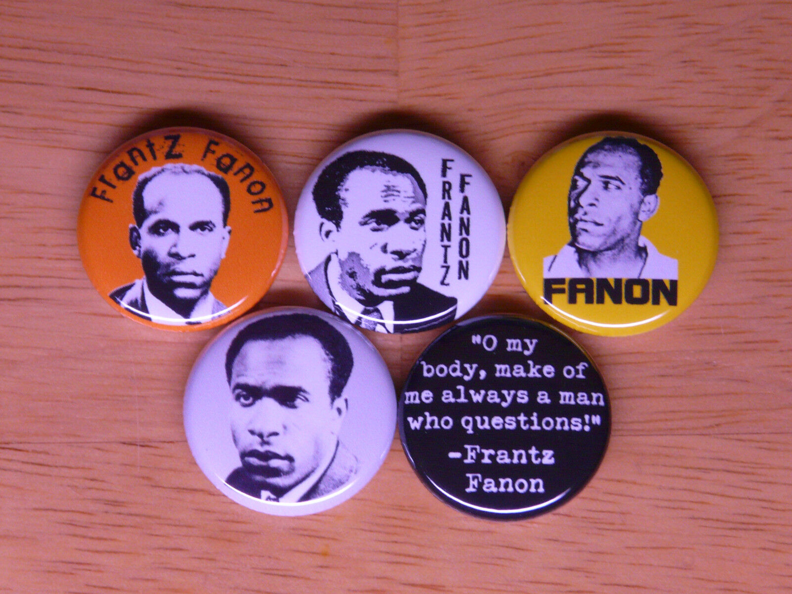 FRANTZ FANON buttons pins badges psychiatry philosophy wretched of the earth