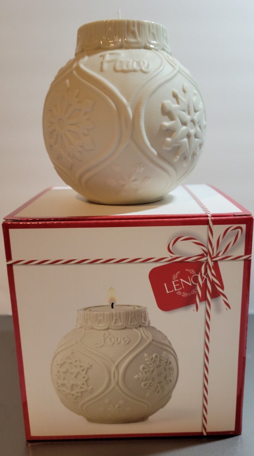Lenox Candle Holder Ornament Shaped Cream Xmas Holiday Decor Votive Tea Light