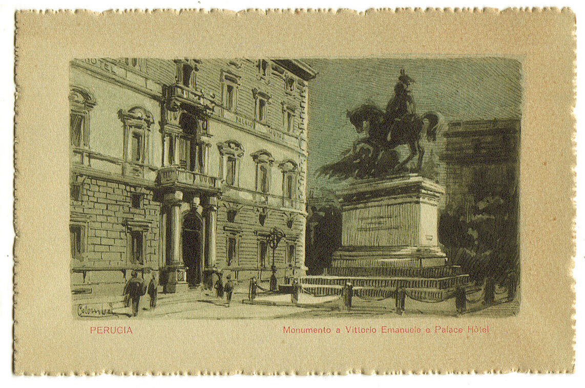ITALY 104 PERUGIA -Monumento a Vittorio Emanuel e Palace Hotel 