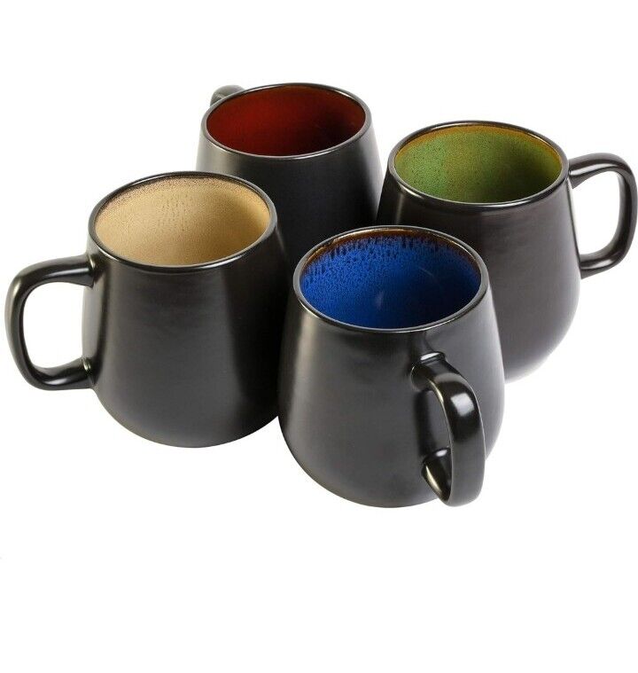 Set Of 4 Soho Cafe 21 Ounce Mug, Multicolor Gibson Homewares Collection 