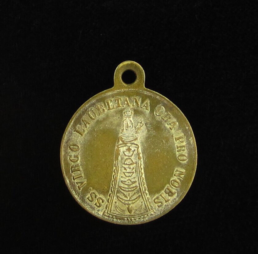 Vintage Mary Our Lady of Lauretana Medal Religious Holy Catholic 1883