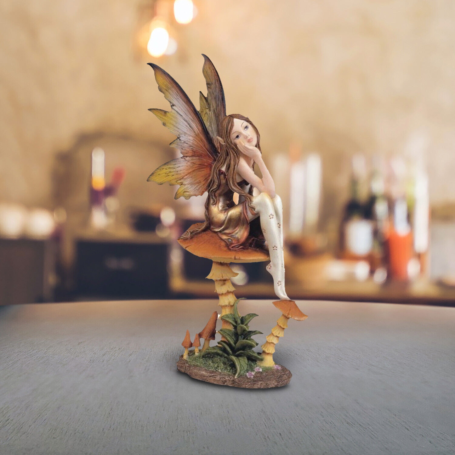 Golden Fairy with Clear Wings Statue 9\