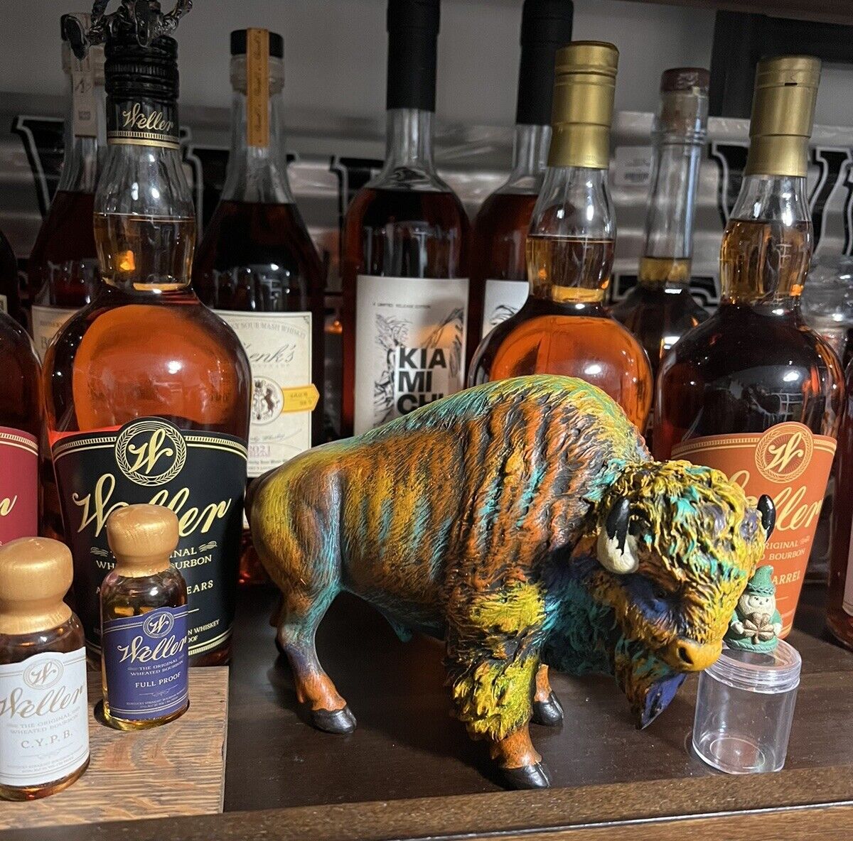 Yellowstone Buffalo Trace 9” Bourbon Statue Multicolor Western Figure Whisky