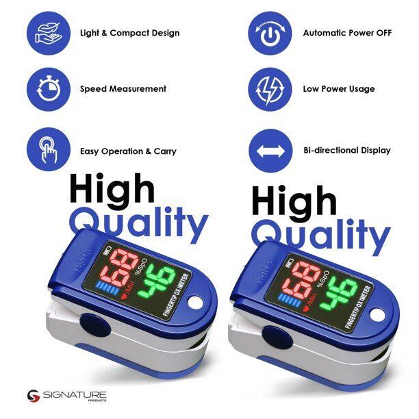 2PK USA LED Finger tip Pulse Oximeter Blood Oxygen SpO2 Monitor LK87 4xAAA 3-day