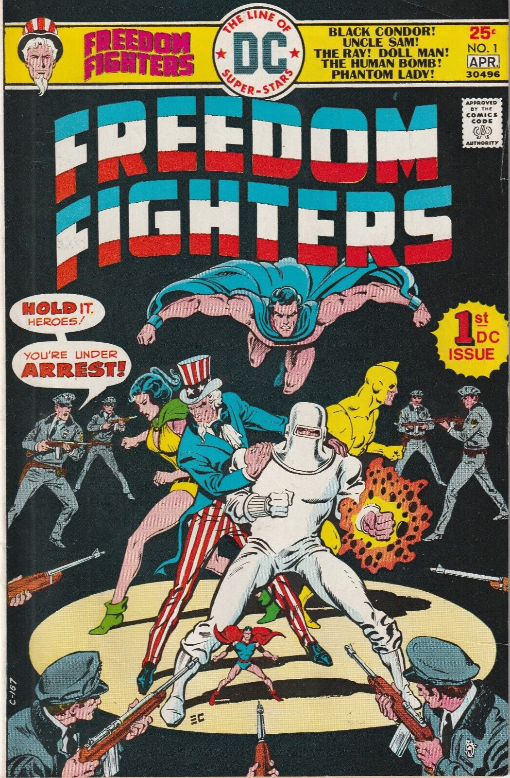 FREEDOM FIGHTERS #1   FIRST SOLO BOOK  DC  1976  NICE