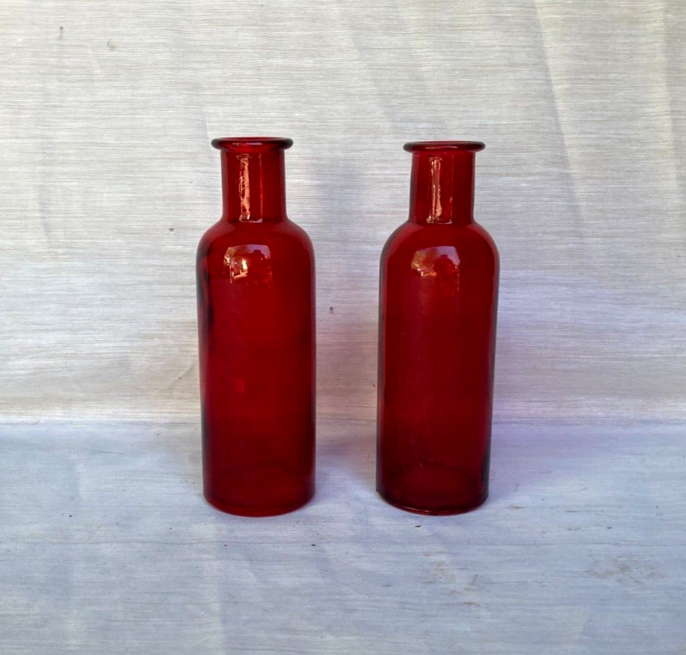 Lot 0f 2 Vintage Cranberry Glass 6.5\