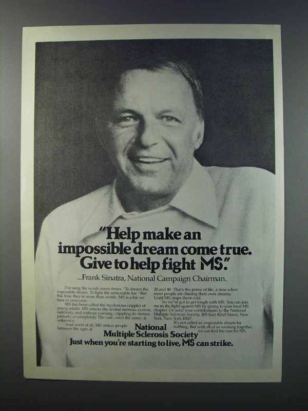 1981 National Multiple Sclerosis Ad - Frank Sinatra
