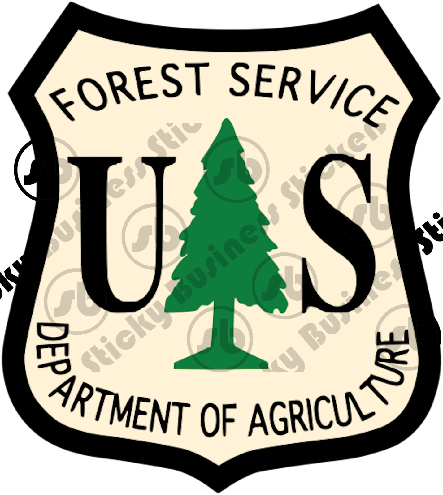 US Forest Service USDA Patch Sticker National Park Service 3 Tan Inch Vinyl 